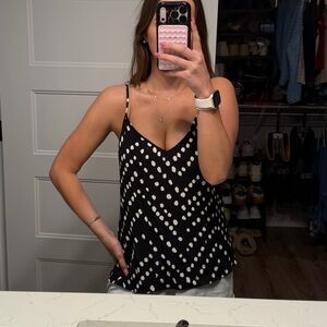 Diane Von Furstenberg Black and White Polka Dot Camisole